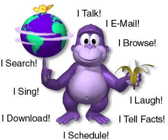 Picture of the BonziBUDDY character (purple gorilla)